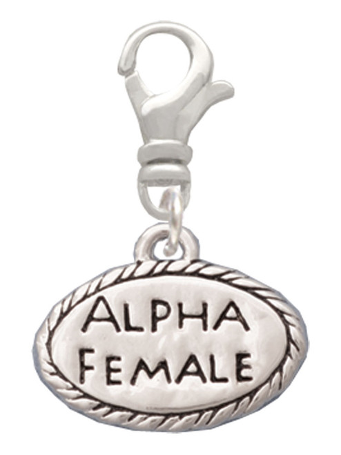 Alpha Female Oval Clip On Charm