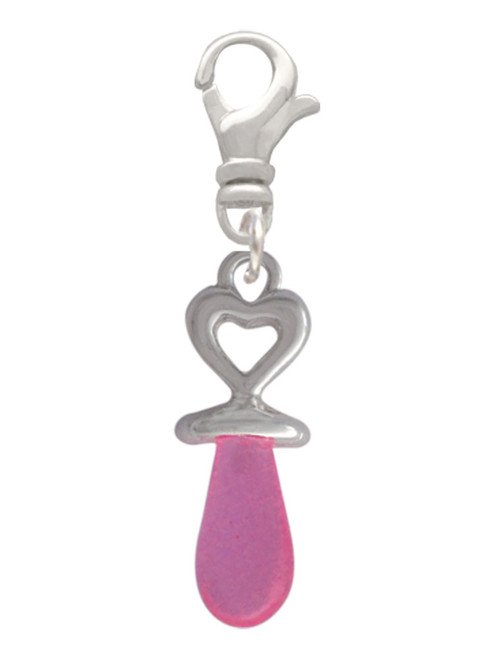 3-D Pink Baby Pacifier Clip On Charm