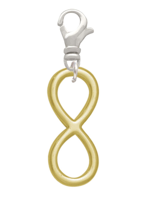 Large Gold Tone Infinity Sign Clip On Charm
