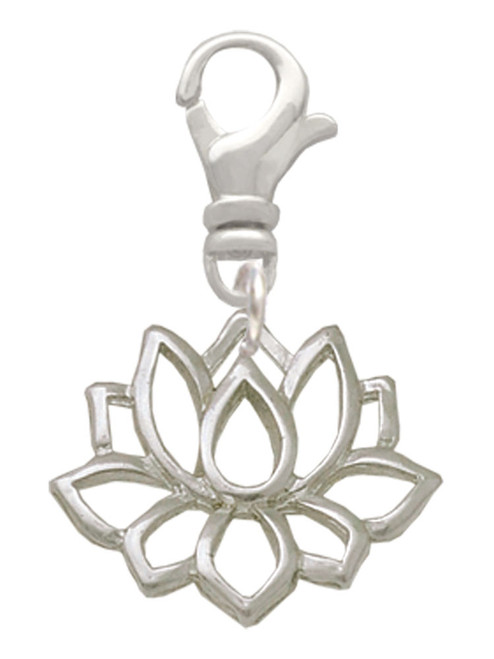 Lotus Outline Clip On Charm