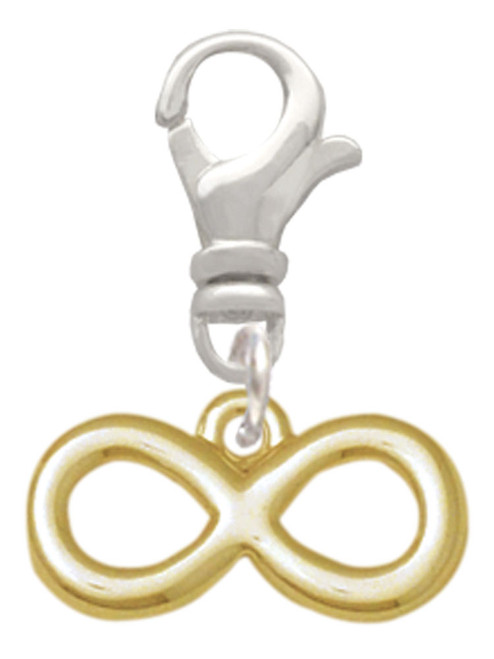 Medium Gold Tone Infinity Sign Clip On Charm