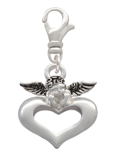Guardian Angel over Heart Clip On Charm