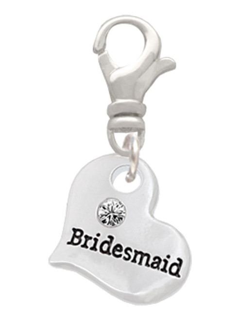 Small Bridesmaid Heart Clip On Charm