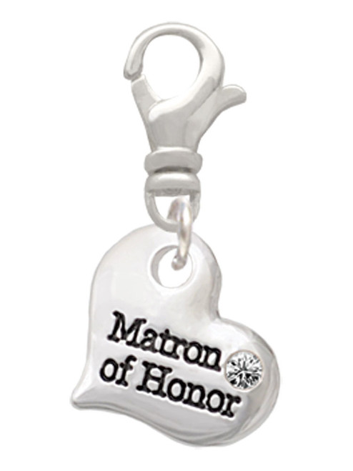 Small Matron of Honor Heart Clip On Charm