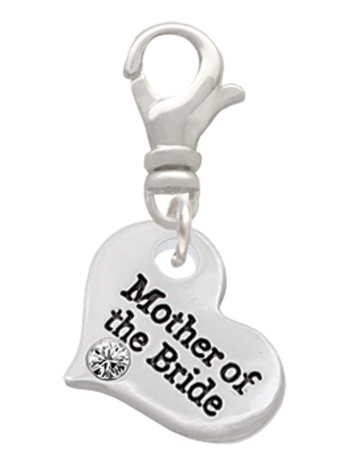 Small Mother of the Bride Heart Clip On Charm