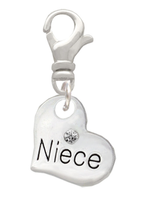 Small Niece Heart Clip On Charm