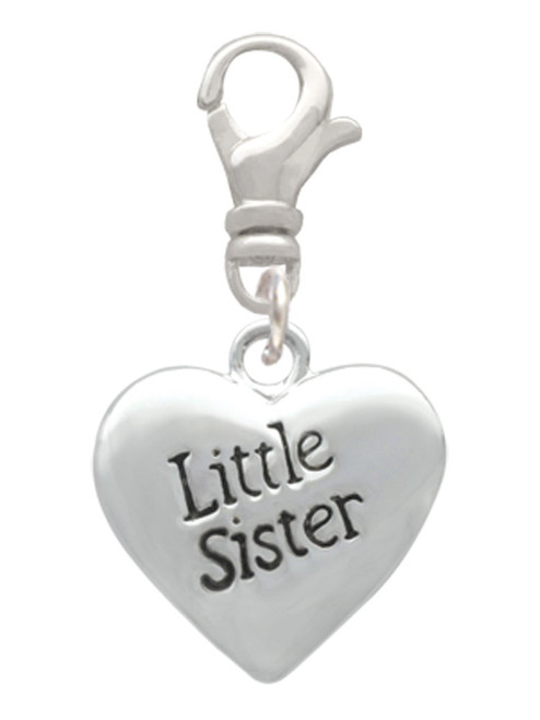 Little Sister Heart Clip On Charm