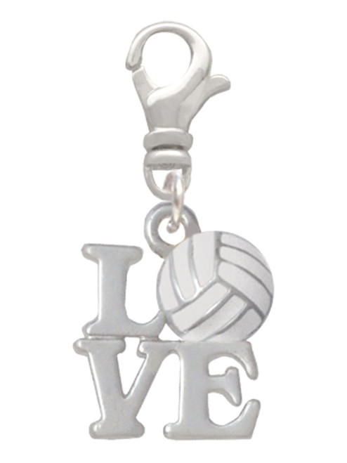 Love with Volleyball Clip On Charm