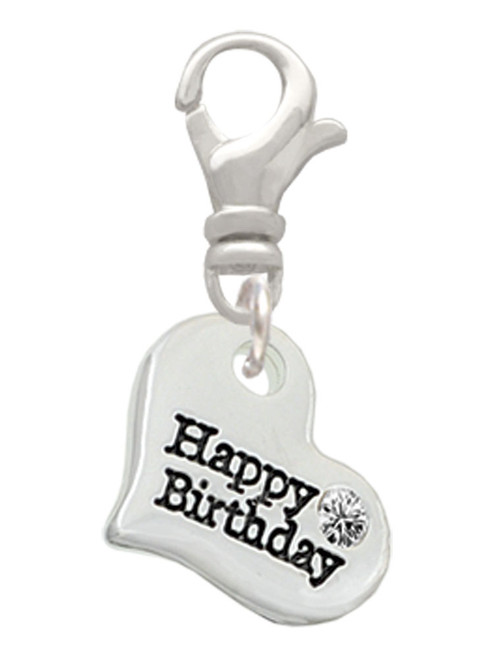 Small Happy Birthday Heart Clip On Charm