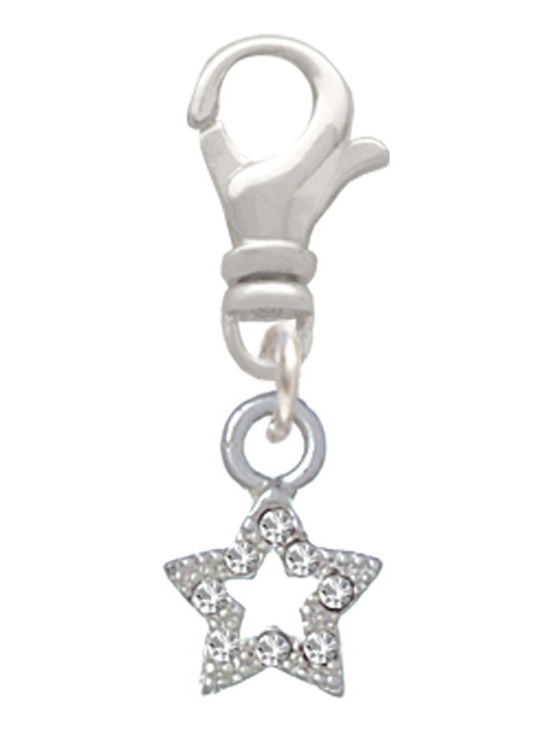 Mini Clear Crystal Star Clip On Charm