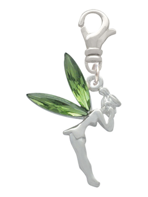 Large Fairy with Lime Green Wings Clip On Charm