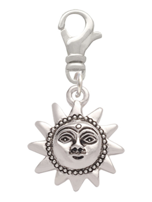 Small Sun Face with Beaded Edging Clip On Charm