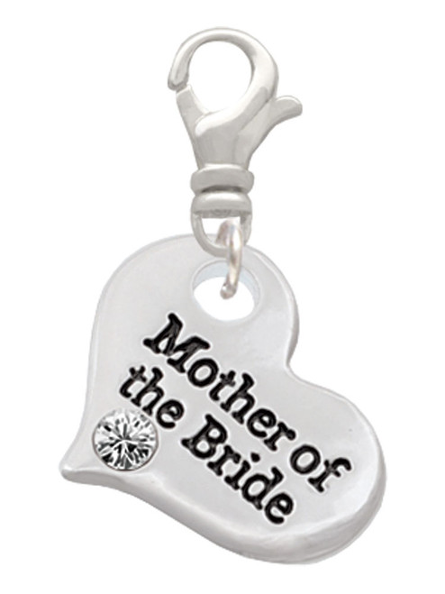 Large Mother of the Bride Heart Clip On Charm