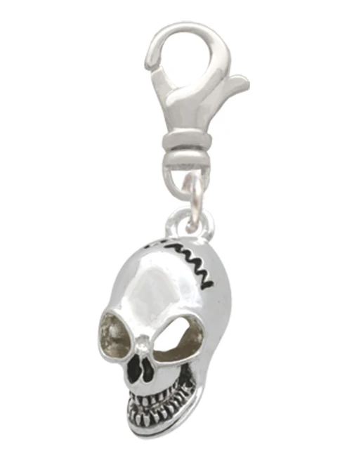 Large Skull Clip On Charm