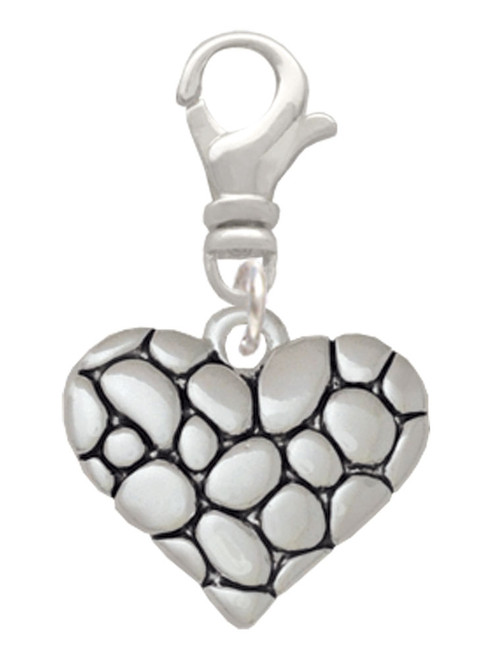 Pebble Heart Clip On Charm