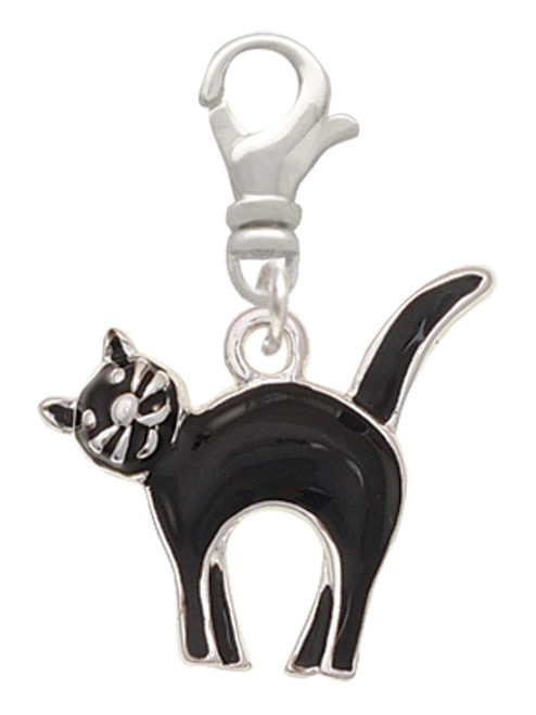 Black Standing Cat Clip On Charm