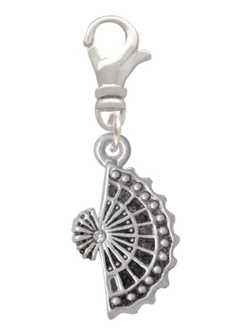 Fan with AB Crystal Clip On Charm