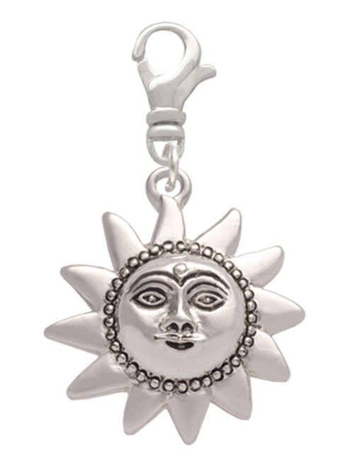 Medium Sun Face with Beaded Edging Clip On Charm