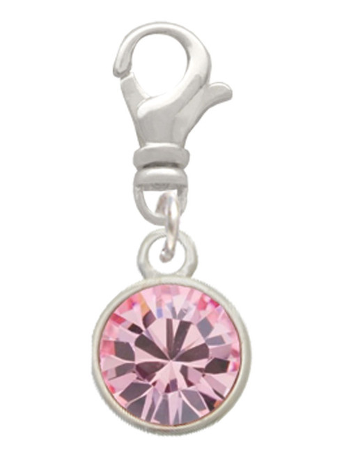 10mm Light Pink Oktant Crystal Drop Clip On Charm