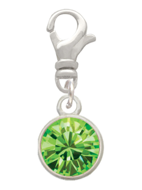 10mm Lime Green Oktant Crystal Drop Clip On Charm