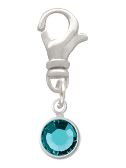 Crystal Teal Channel Drop Clip On Charm
