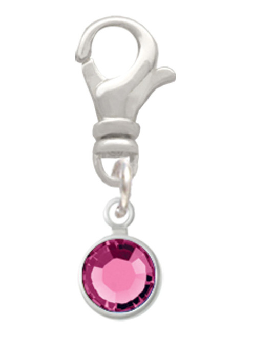 Crystal Hot Pink Channel Drop Clip On Charm