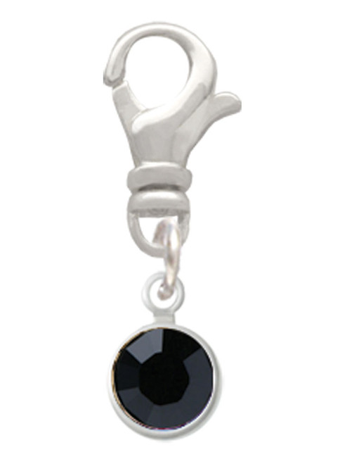 Crystal Black Channel Drop Clip On Charm