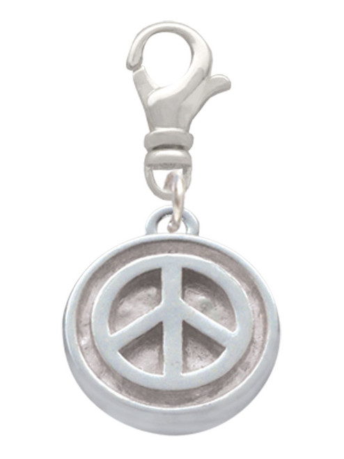 Peace Sign - Round Seal Clip On Charm
