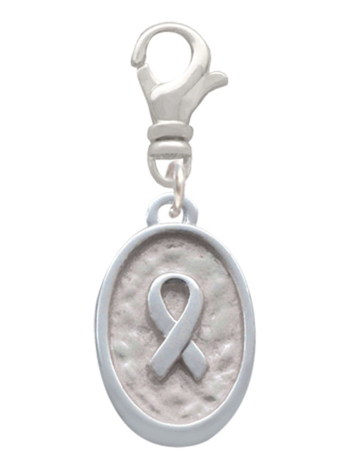Awareness Ribbon - Oval Seal Clip On Charm