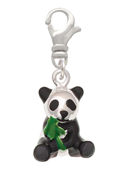 Enamel Sitting Panda Clip On Charm