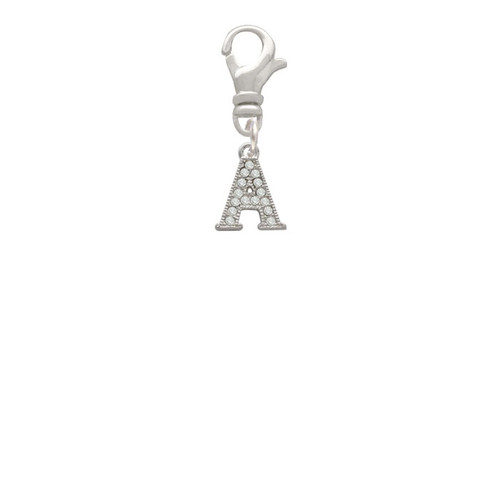 Small Crystal Initial - A - Clip On Charm