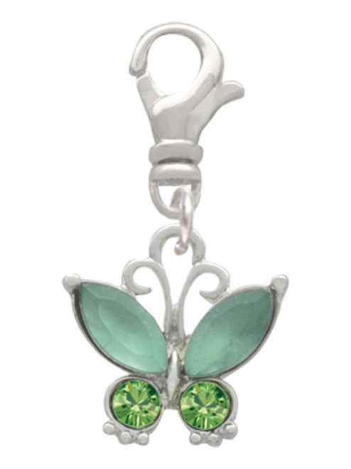 Butterfly with Green Wings Clip On Charm