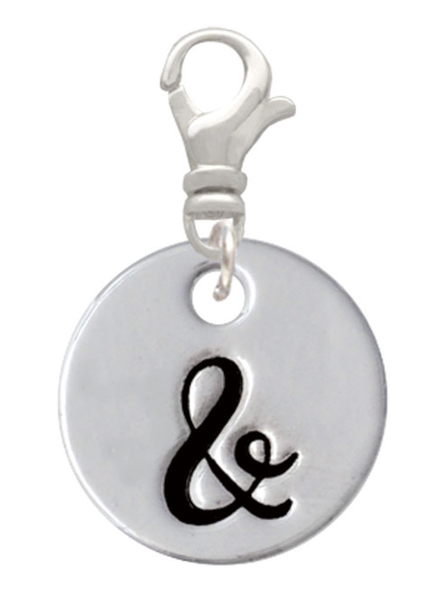 Large Script Letter - & - 3/4'' Disc - Clip On Charm