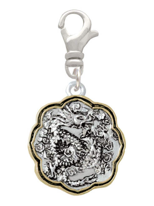 Dragon and Phoenix Two Tone Medallion Clip On Charm