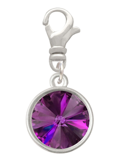12mm Crystal Rivoli - Purple Clip On Charm