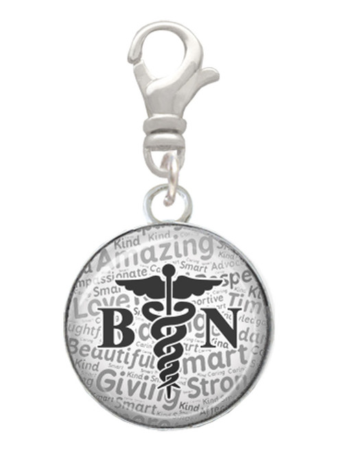 Domed Black BN Clip On Charm