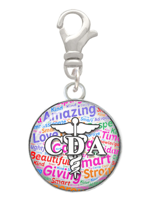Domed Multi Color CDA Clip On Charm