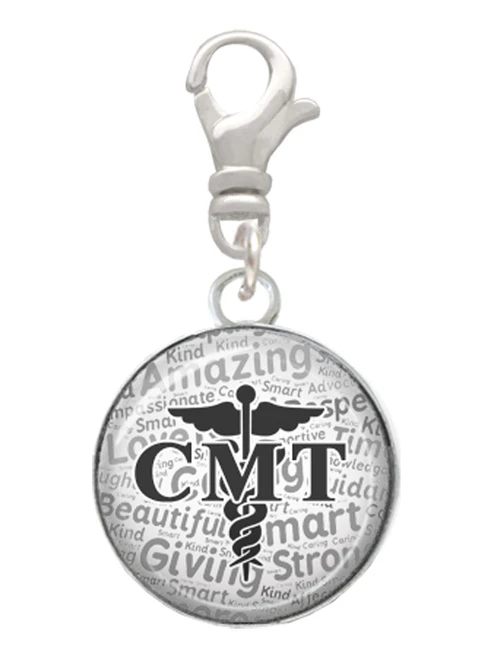 Domed Black CMT Clip On Charm