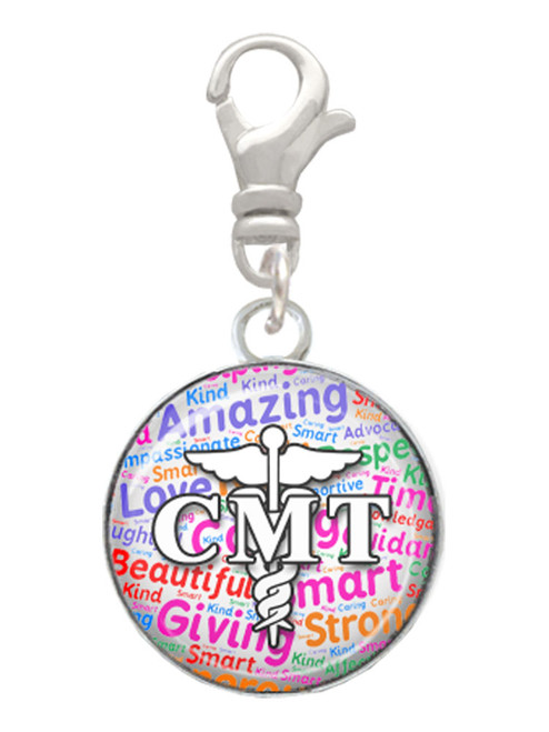 Domed Multi Color CMT Clip On Charm