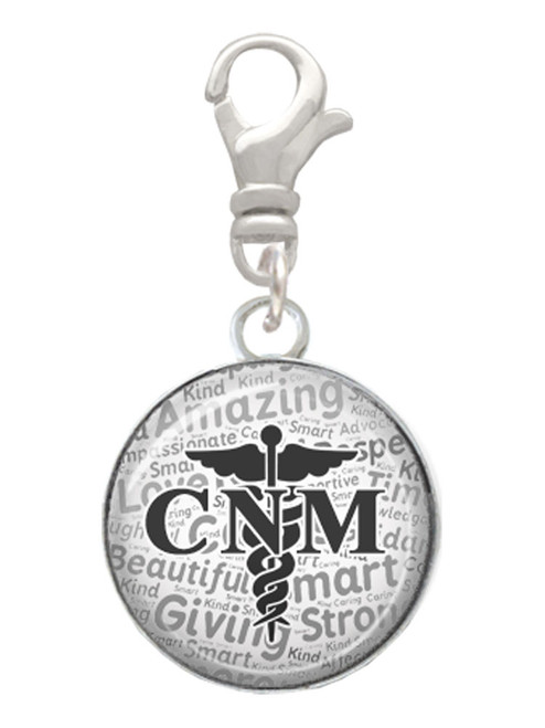Domed Black CNM Clip On Charm