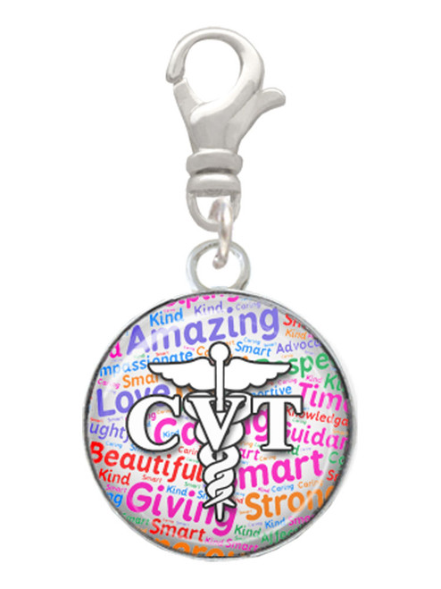 Domed Multi Color CVT Clip On Charm
