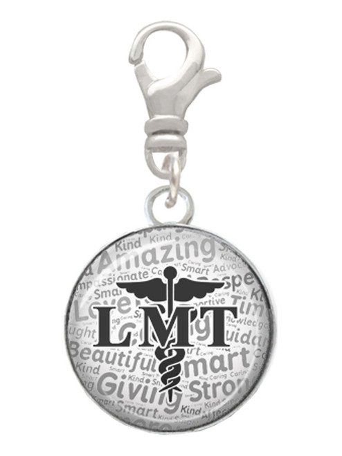 Domed Black LMT Clip On Charm