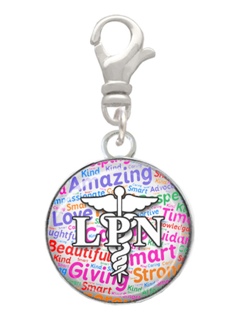 Domed Multi Color LPN Clip On Charm