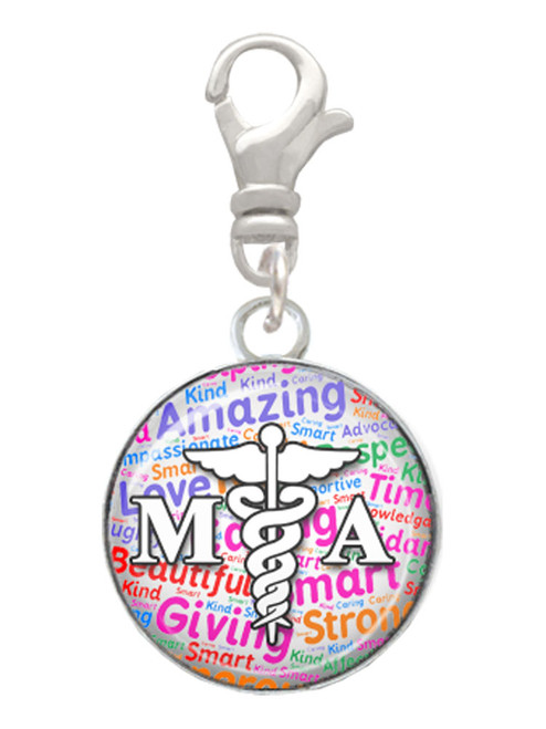 Domed Multi Color MA Clip On Charm