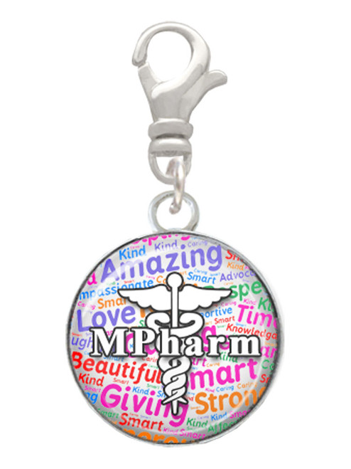 Domed Multi Color MPharm Clip On Charm