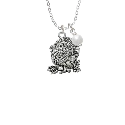 Antiqued Turkey Necklace with Imitation Pearl Drop