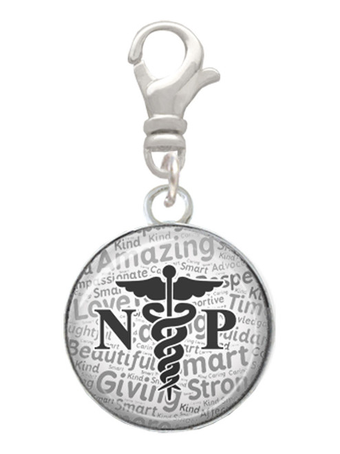 Domed Black NP Clip On Charm