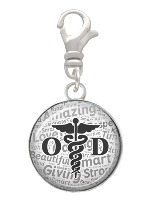 Domed Black OD Clip On Charm
