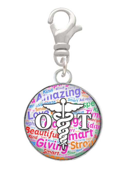 Domed Multi Color OT Clip On Charm