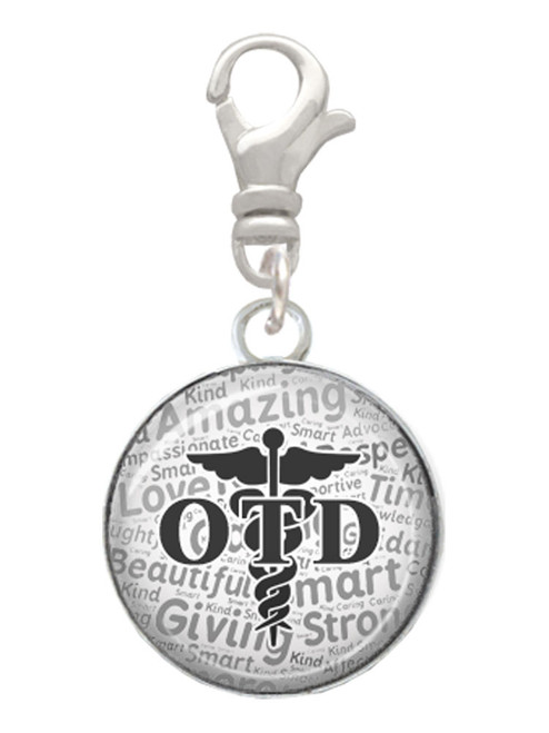 Domed Black OTD Clip On Charm